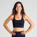 Essential Training Bra in Schwarz (Black); funktionaler Sport-BH mit Two-Strap Cross-Back Design für optimalen Halt beim Fitness-Training.