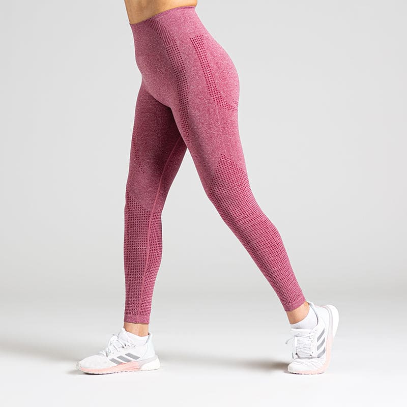 Soft Flow Yoga Leggings in Mauve; nahtlose High Waist Sport-Leggings mit Mesh-Details für Yoga, Pilates und low-impact Training.