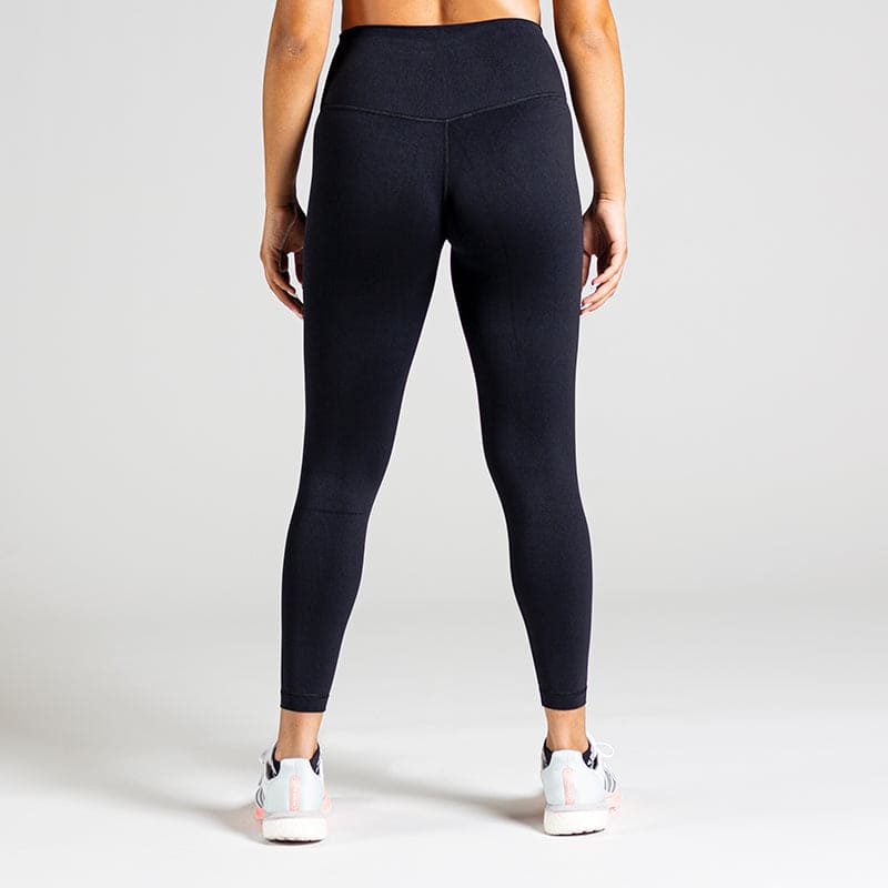 Performance Workout Leggings in Schwarz (Black); blickdichte High Waist Fitness-Leggings mit breitem Komfortbund für maximalen Halt beim Gym-Training.