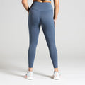 Performance Workout Leggings in Dunkelblau (dark blue); blickdichte High Waist Fitness-Leggings mit breitem Komfortbund für maximalen Halt beim Gym-Training.
