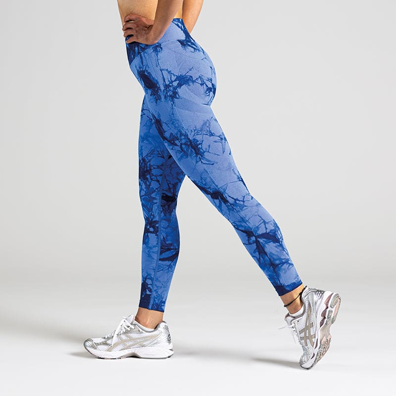Energy Workout Leggings in Royalblau; blickdichte Shaping-Leggings mit V-Shape Bund für Fitness und Gym Training.