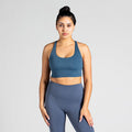 Performance Workout Sports Bra in Dunkelblau (Dark Blue); funktionaler Sport-BH mit two-strap cross-back Design am Rücken für starken Halt und maximale Bewegungsfreiheit beim Fitness und Cardio-Training.